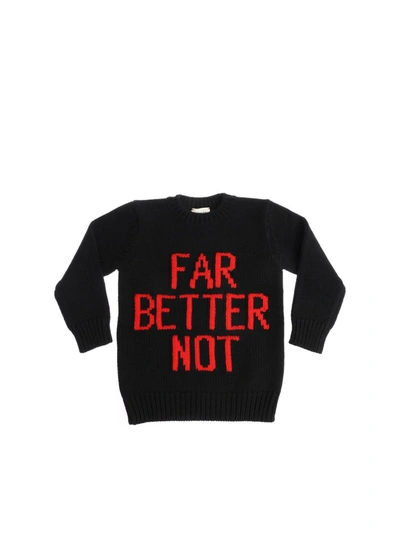 Gucci Kids' Black Pullover With Red Embroideries