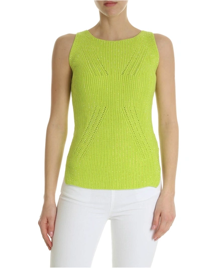 Ermanno Scervino Lime Green Top With Rhinestones