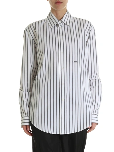 Off-white Black And White Striped Cotton Shirt