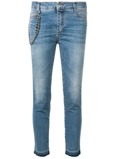 Ermanno Scervino Boyfriend Jeans With Applied Chain In Blue