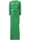 Aspesi Long Green Dress In Pure Silk