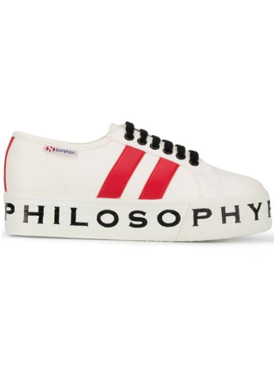 Philosophy Di Lorenzo Serafini White Sneakers With Red Inserts