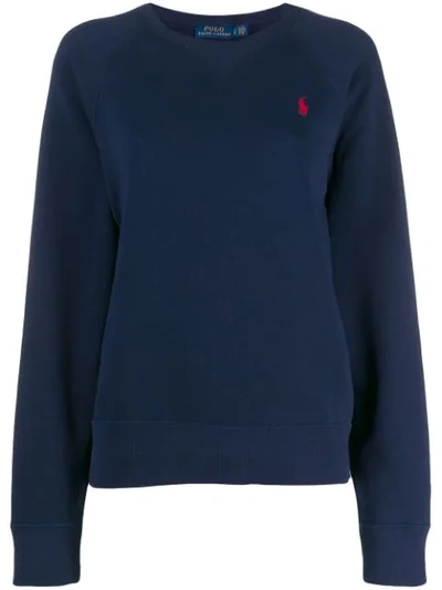 Polo Ralph Lauren Logo Embroidered Sweatshirt In Blue