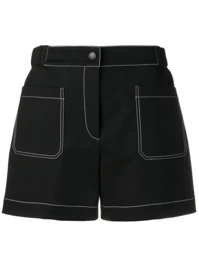 Kenzo Stylized High-waisted Shorts In Black