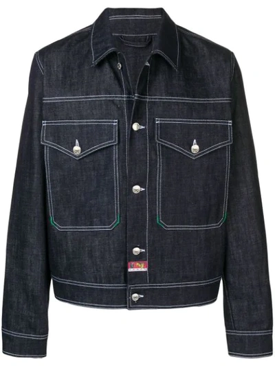 Kenzo Bamboo Tiger Jacket In Blue Denim In 76 Bleu Marine | ModeSens