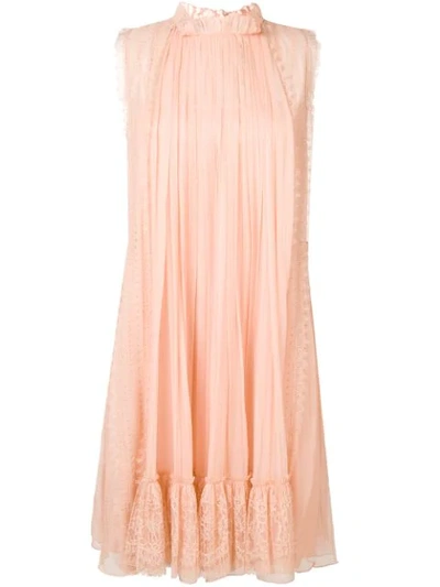 Alberta Ferretti Sleeveless Silk Mini Dress In Pink