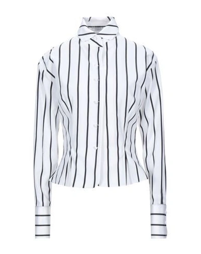 Ermanno Scervino Striped Shirt In Black And White