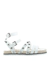 Kendall + Kylie Bianca Sandals In Leather With Studs In White