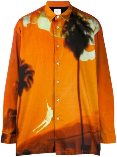 Paul Smith Paul's Photo Shirt In Orange