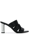 Kendall + Kylie Leila Sandals In Black With Mirrored Heels