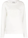 Moncler Cream White Sweatshirt With Micro Beads Logo