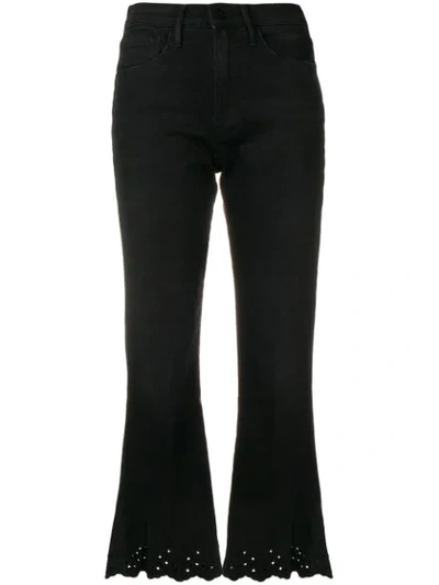 Frame Black Bootcut Jeans With Embroidery