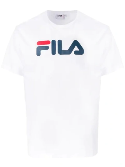 Fila Logo Print Cotton T-shirt In White