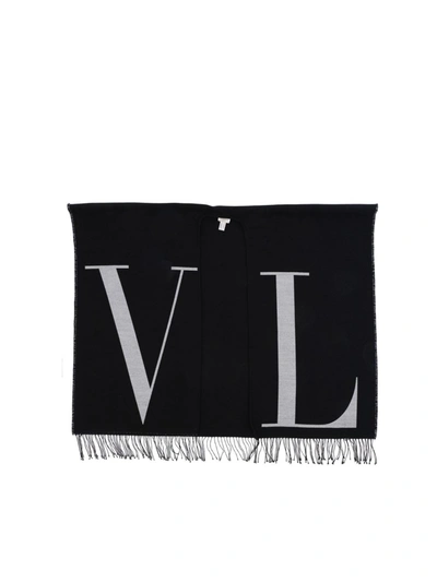 Valentino Vltn Knitted Shawl In Black