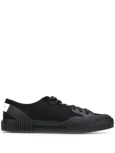 Givenchy Tennis Light Sneakers In Black Canvas