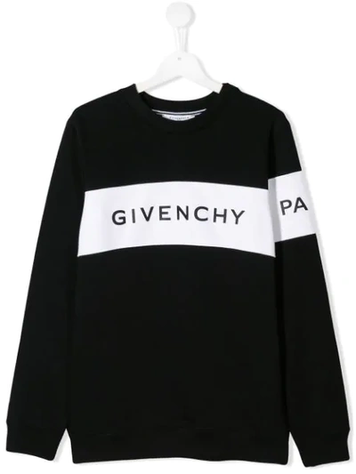 Givenchy Kids' Contrast Logo Sweatshirt In Nero