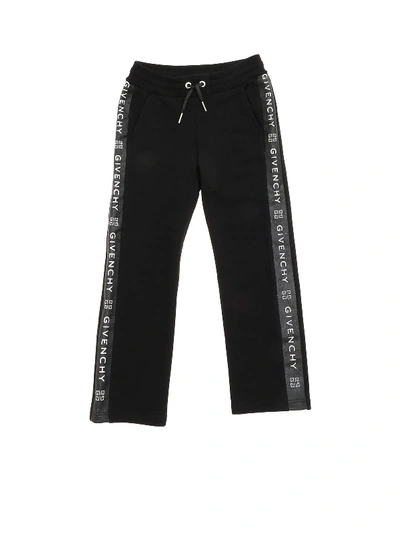 Givenchy Kids' Black Tracksuit Pants With Logo Bands