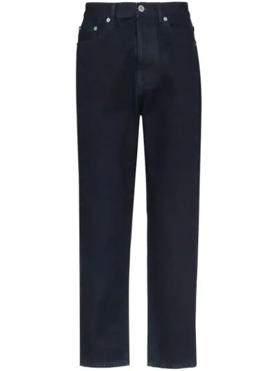 Valentino Men's Logo-pocket Straight-leg Jeans In Dark Wash