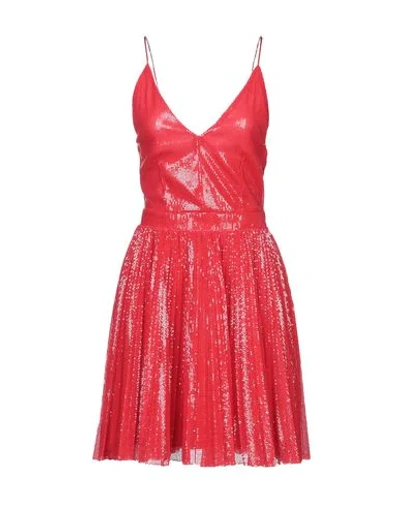 Msgm Sequined Short Dress In Red
