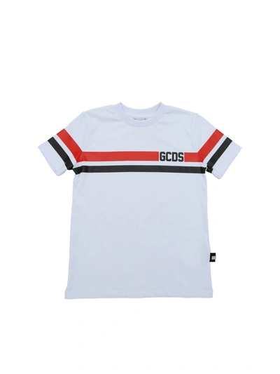 Gcds Teen Logo Print T-shirt In White