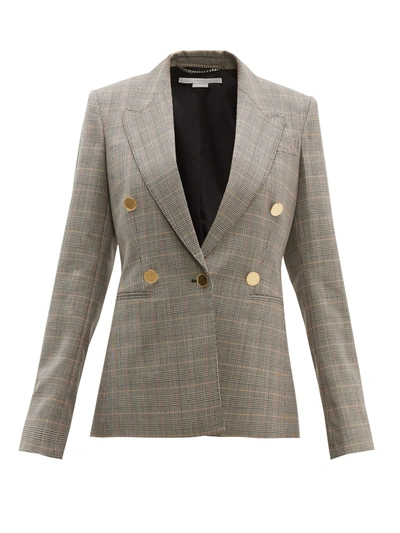 Stella Mccartney Double-breasted Prince Of Wales Checked Wool Jacket In Multicolour