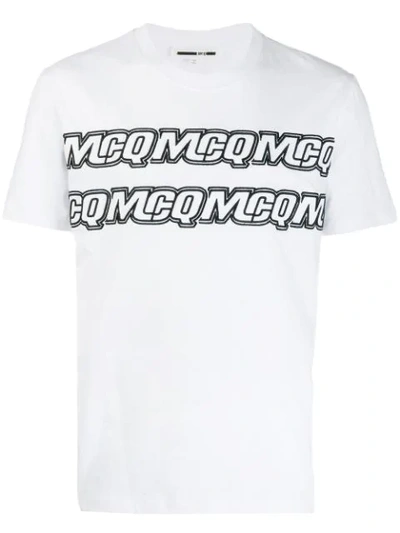 Mcq By Alexander Mcqueen Mcq T-shirt In White With Black Embroidery