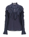 See By Chloé Ink Navy Blouse With Embroidery In Dark Blue