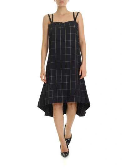 Mcq By Alexander Mcqueen Check Printed Dress In Blue