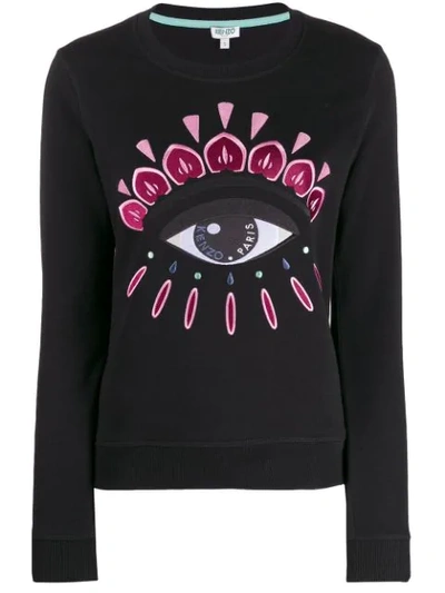 Kenzo Classic Eye Sweatshirt In Black And Pink In 99 Black