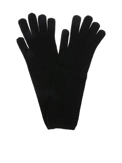 Kangra Cashmere Black Lamé Gloves