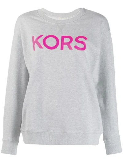 Michael Kors Grey Sweatshirt With Kors Print In Grey