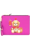 Moschino Roman Teddy Bear Clutch Bag In Fuchsia In 1219 Fucsia