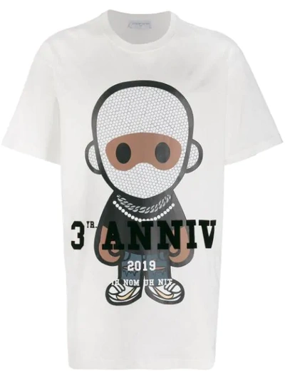 Ih Nom Uh Nit White T-shirt With Big Future Print In 081 Off White