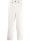 Isabel Marant Daliska Cropped Cotton Denim Pants In White