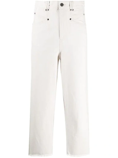 Isabel Marant Daliska Cropped Cotton Denim Pants In White