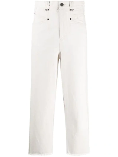 Shop Isabel Marant Daliska High-rise Denim Jeans In White