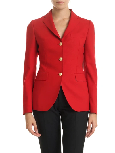 Tagliatore Red Jacket With Gold Buttons