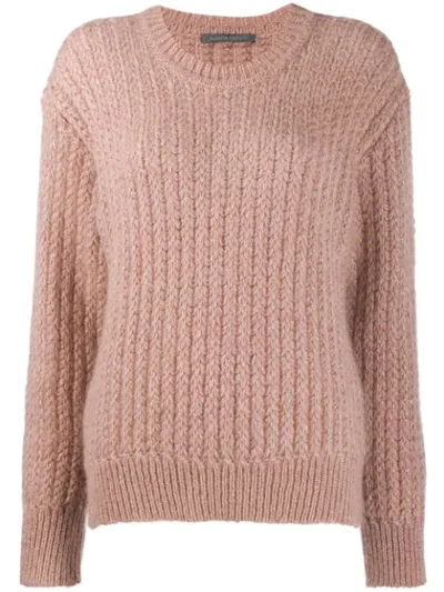 Alberta Ferretti Ribbed Knit Sweater In Pink