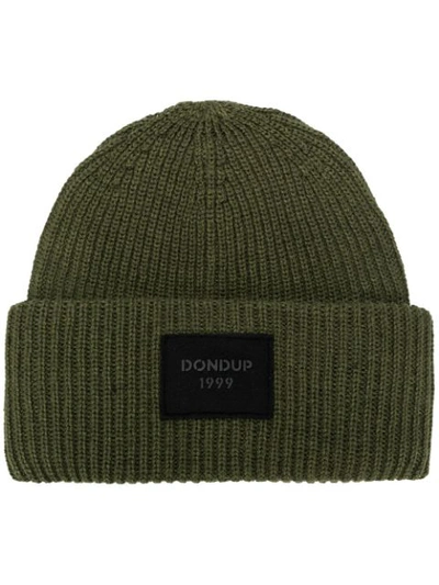 Dondup Green Beanie With Logo Patch