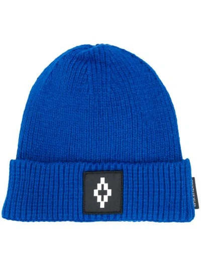 Marcelo Burlon County Of Milan County Logo Beanie Hat In Blue