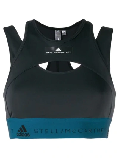 Adidas By Stella Mccartney Triathalon Crop Top In Black