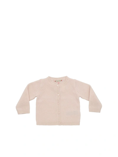 Bonpoint Babies' Crew-neck Cardigan In Pink