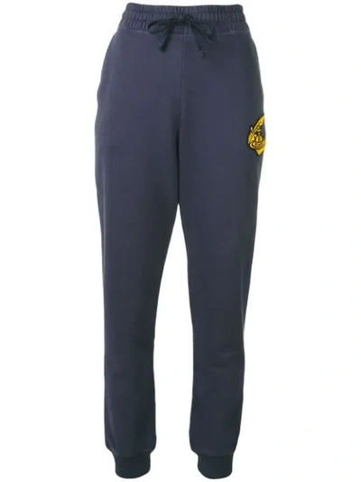 Vivienne Westwood Anglomania Blue Trousers With Orb Logo Patch In Grey