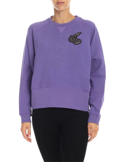 Vivienne Westwood Anglomania Purple Sweatshirt With Orb Logo Patch