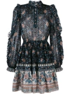 Ulla Johnson Dani Silk Blend Jacquard Minidress In Blue