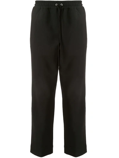 Kenzo Drawstring Tapered Cropped Trousers In Black