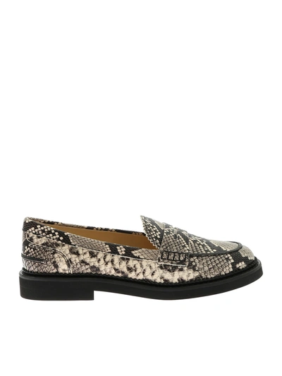 Tod's 76b Loafers With Reptile Print In Animal Print