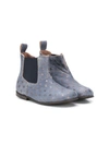 Pèpè Kids' Star Print Ankle Boots In Blue