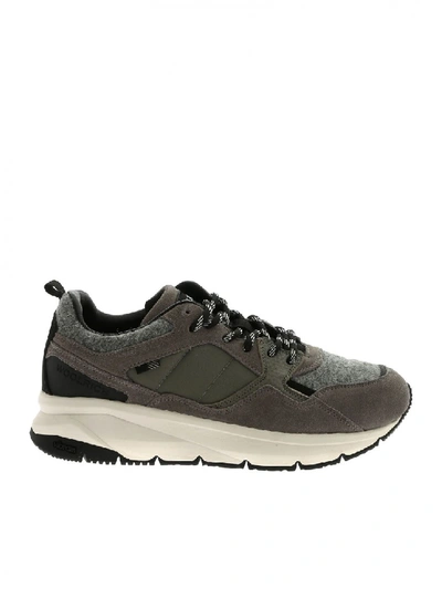Woolrich Grey Sneakers With Felt Details