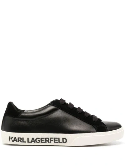 Karl Lagerfeld Ikon Skool Sneakers In Black